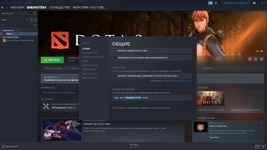 Код для параметра запуска 