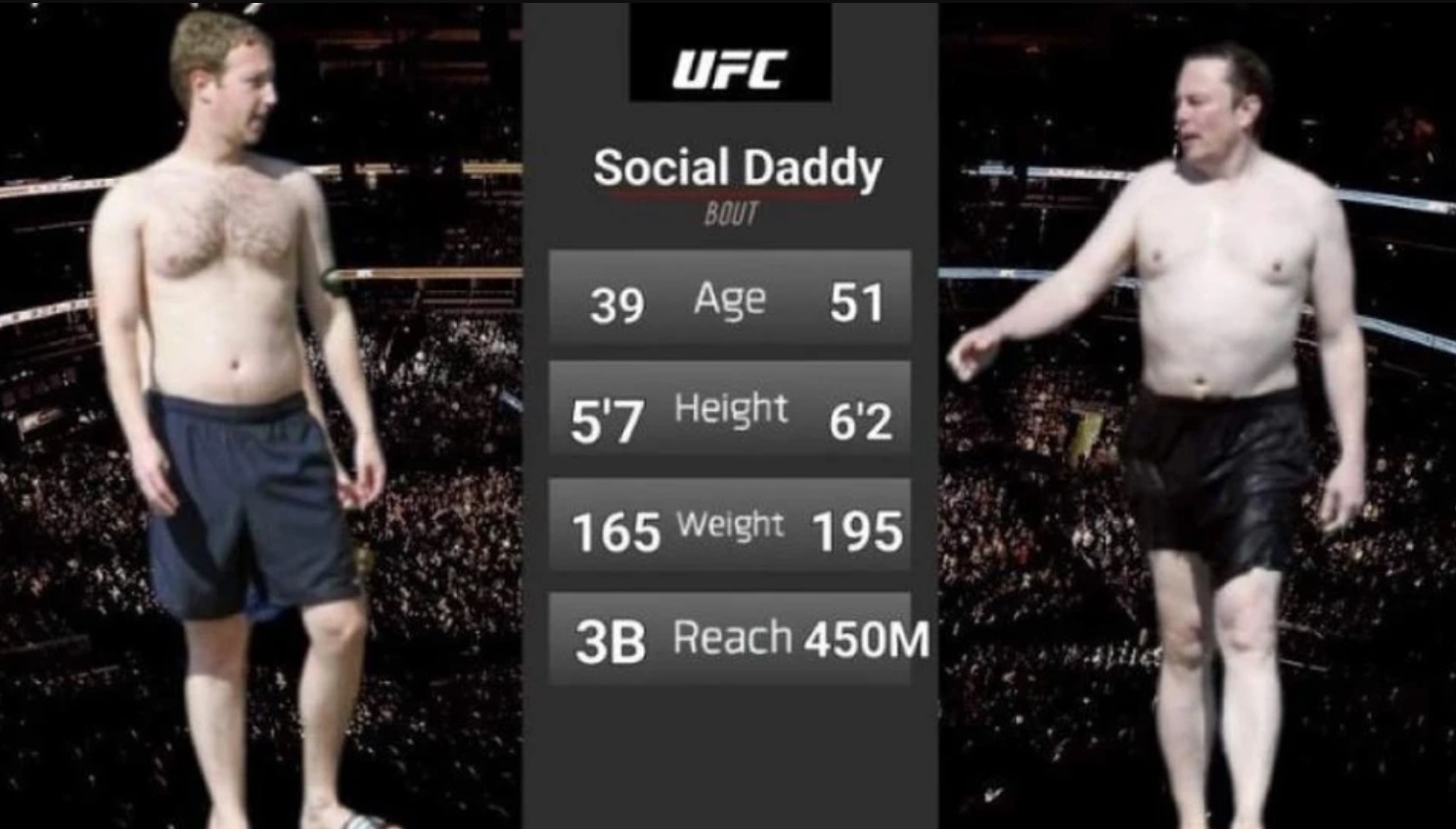 Основатель фейсбука на взвешевании на ММА