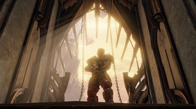 Восходит на лестницу