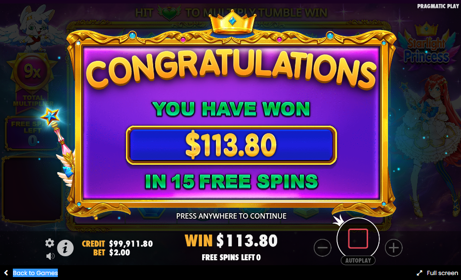 Starlight Princess ойын автоматының ерекшеліктері