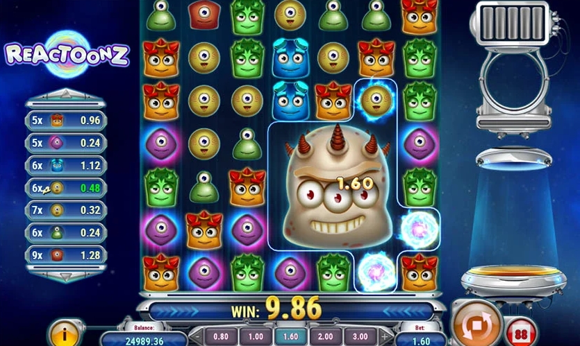 Reactoonz uyasi sharhi Play'n GO-dan jonli kosmik sarguzasht